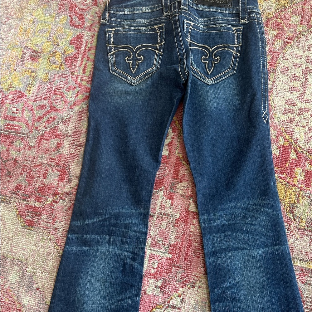 Rock Revival Janet Denim Jeans with  Embroidered Detail Sz 28 - Picture 4 of 10